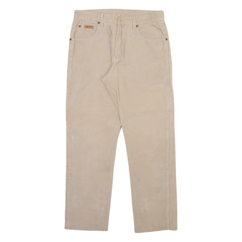 Wrangler Mens Canvas Trousers Beige Regular Straight W28 L28 1
