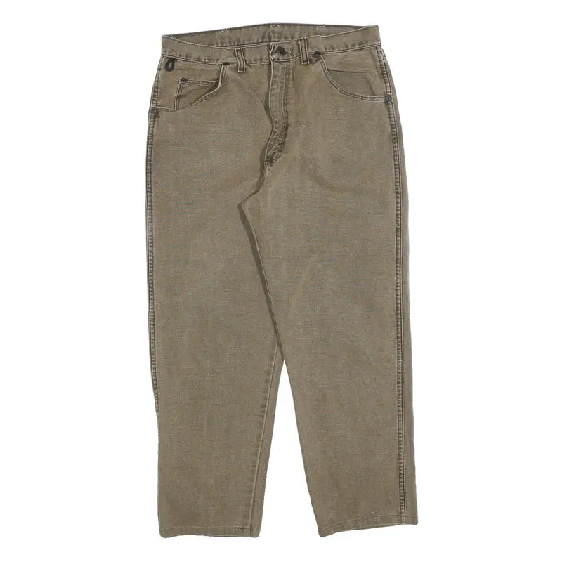 Wrangler Mens Jeans Beige Regular Straight Denim W32 L26 Zip Cotton Blend 1
