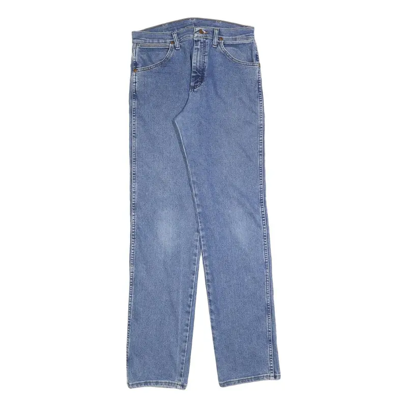 Wrangler Mens Jeans Blue Regular Straight Denim Medium W30 L34 Classic Zip 1