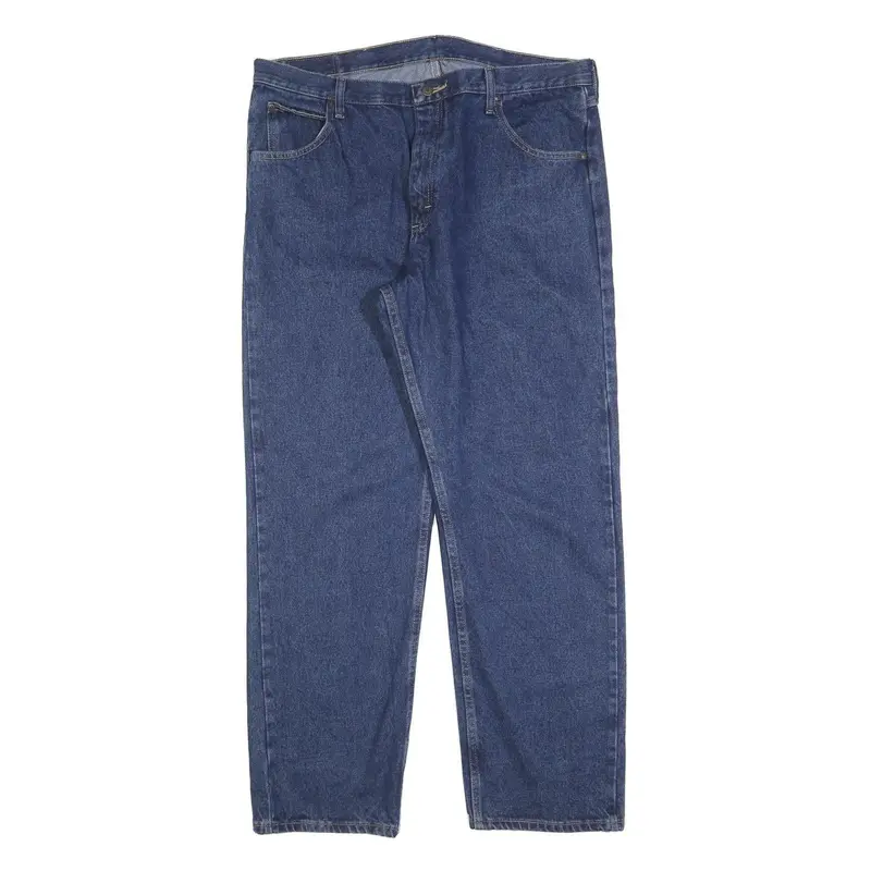 Wrangler Mens Jeans Blue Relaxed Straight Denim Medium W38 L32 Classic Zip 1