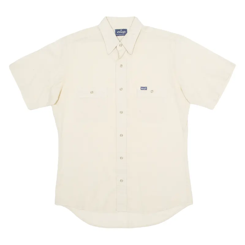 Wrangler Mens Plain Shirt Beige M 1