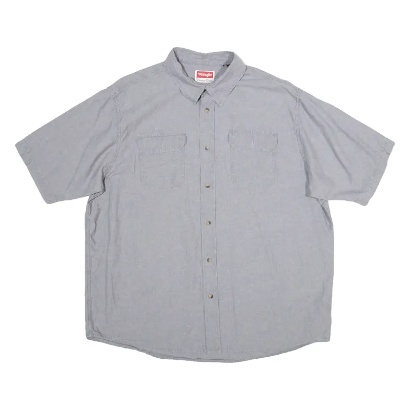 Wrangler Mens Plain Shirt Grey Xl 1