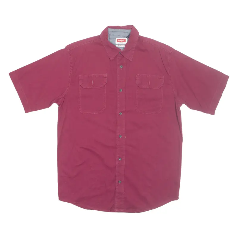 Wrangler Mens Plain Shirt Maroon S 1