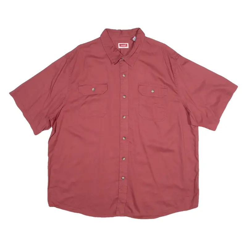 Wrangler Mens Plain Shirt Red 90S 2Xl 1