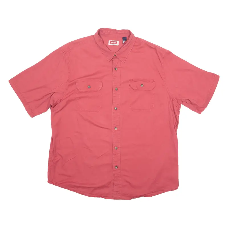 Wrangler Mens Plain Shirt Red Xl 1