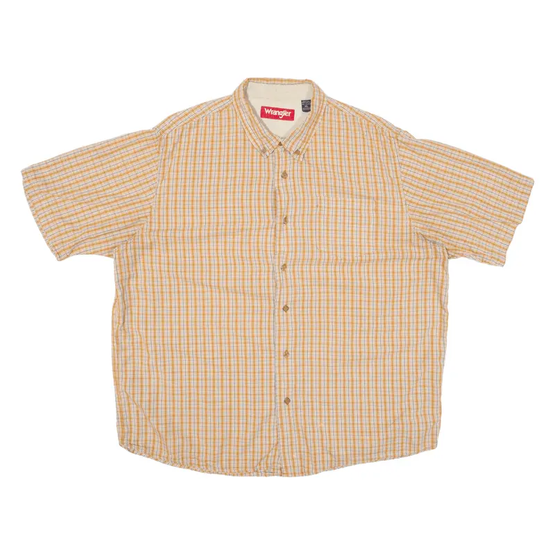 Wrangler Mens Shirt Orange Check Xl 1