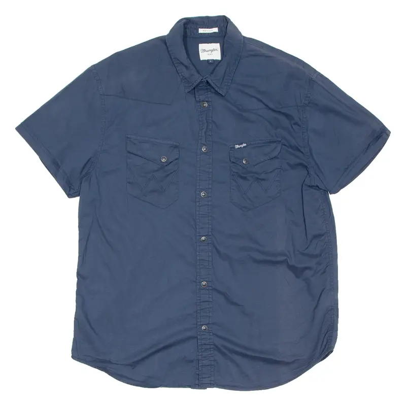 Wrangler Womens Plain Shirt Blue L 1