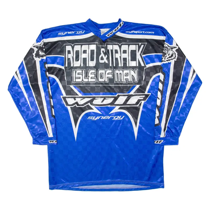 Wulfsport Mens Jersey Blue Long Sleeve V-Neck M 1