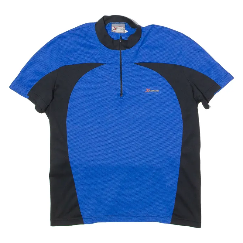 X-Wave Cycling Mens Jersey Blue 1/4 Zip M 1