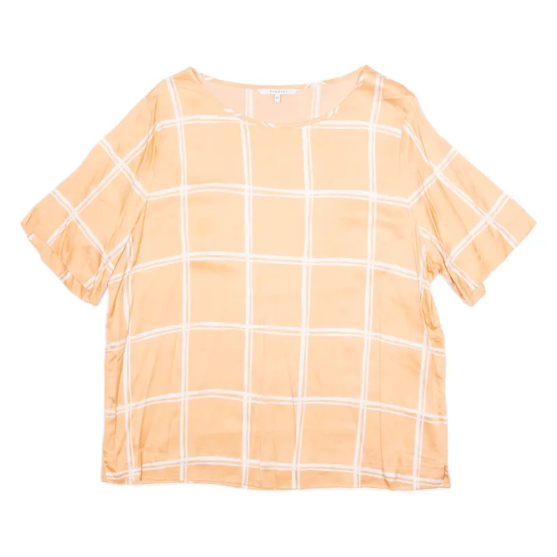 Xandres Womens Top Orange Check M 1
