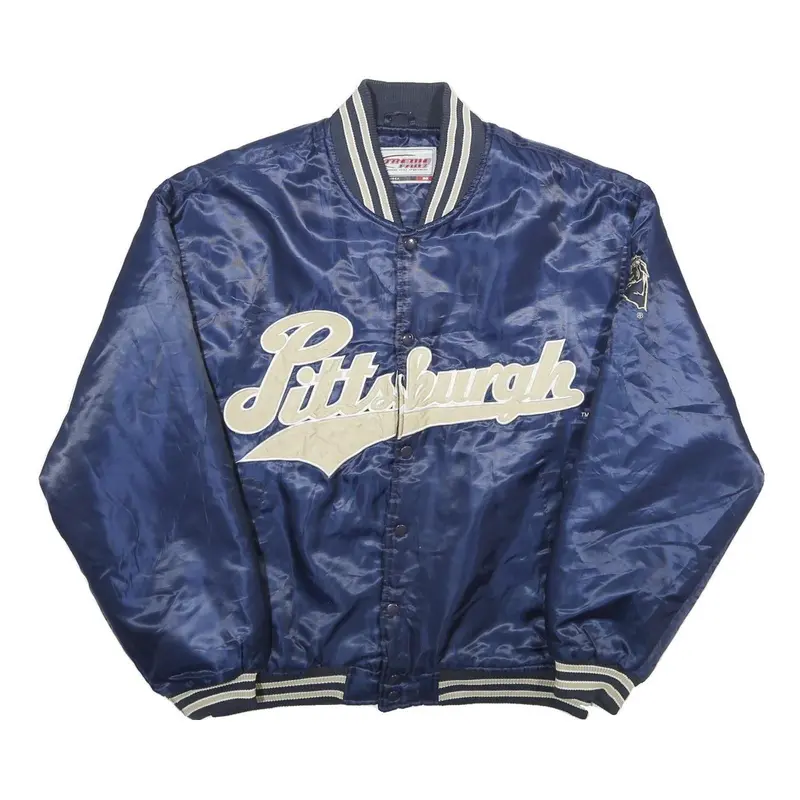 Xtreme Franz Mens Blue Varsity Jacket M Polyester Button Closure Plain 1
