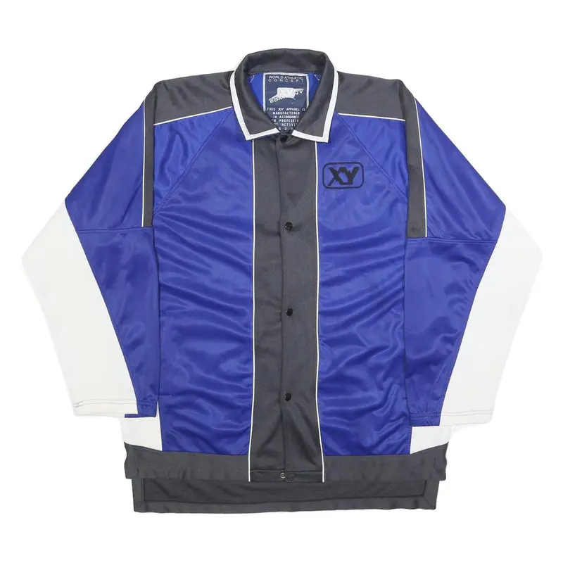 Xy Company Mens Blue & Grey Button Jacket 2Xl Polyester Blend Sports Style 1