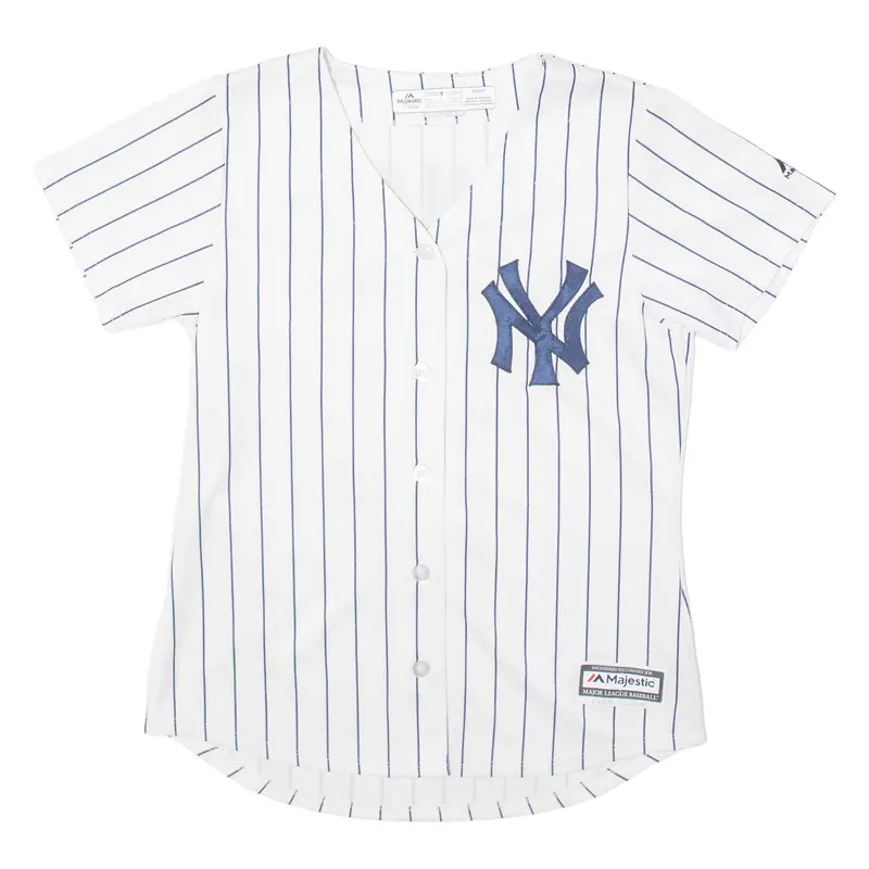 Yankees Mens Jersey White Usa Button Neck S 1