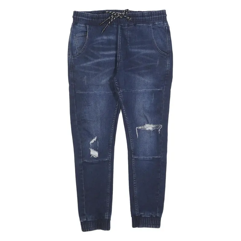 Yes Or No Mens Slim Jeans Blue Denim Cotton Blend Drawstring W30 L26 Casual Wear 1