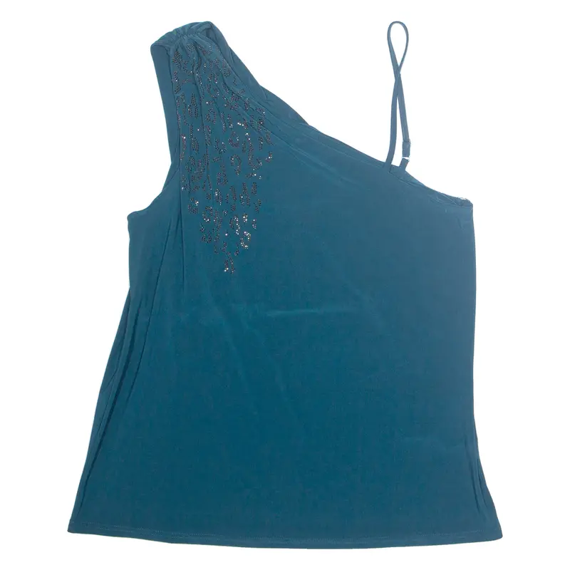 Yessica Womens Blouse Blue One Shoulder S 1