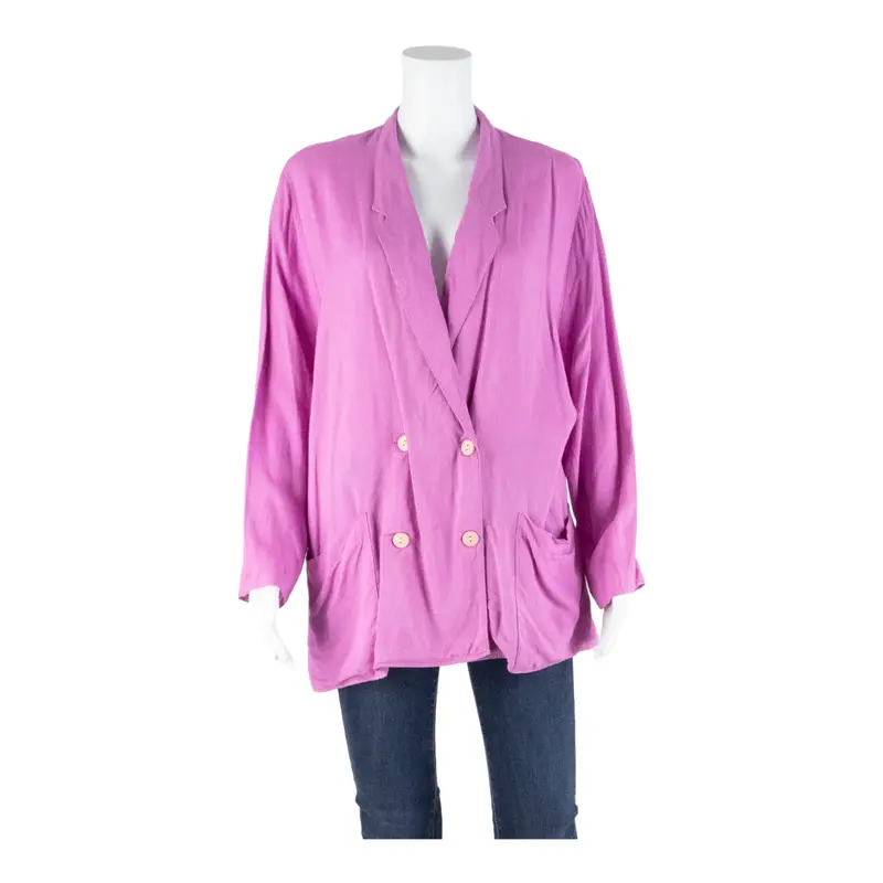 Yessica Womens Blouse Purple V-Neck 3/4 Sleeve L 1