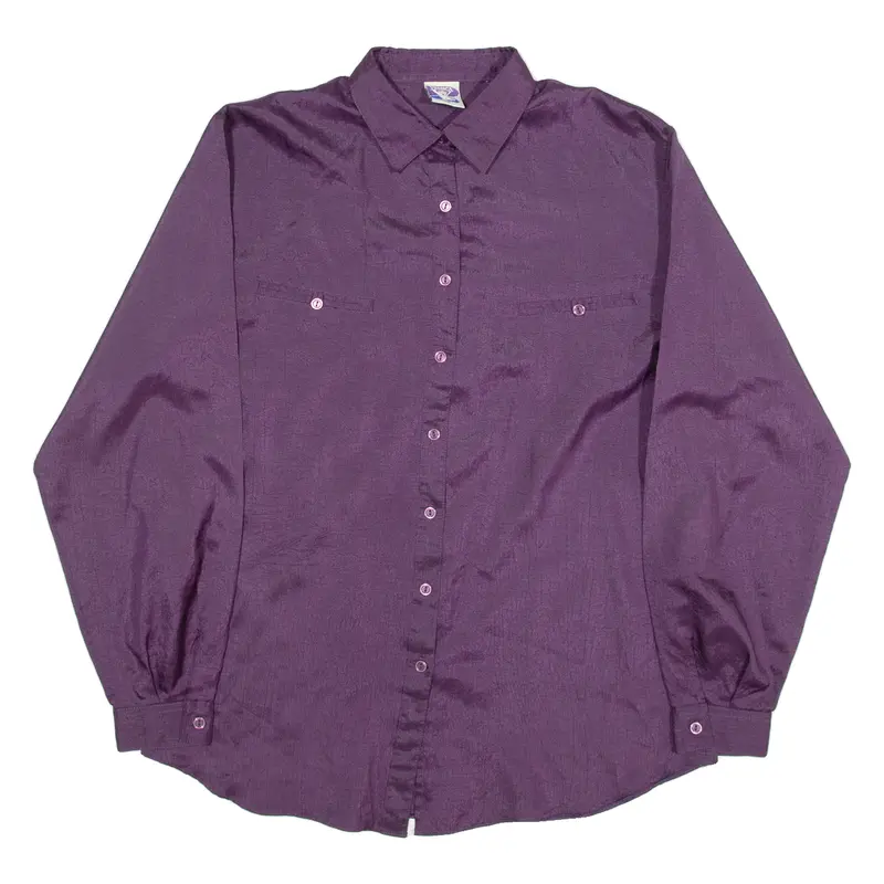 Yessica Womens Plain Shirt Purple Long Sleeve Uk 12 1