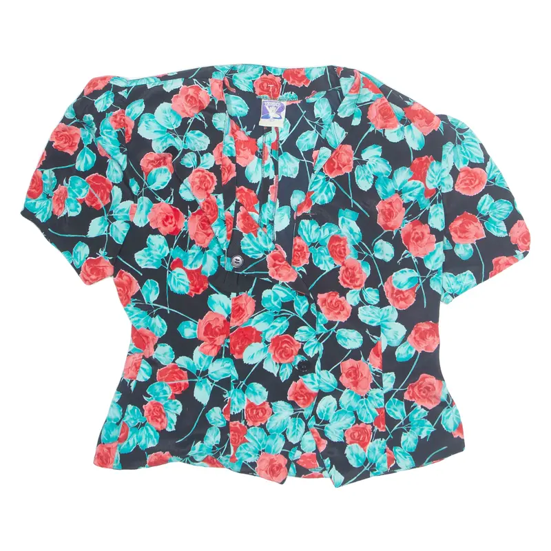 Yessica Womens Printed Blouse Blue Floral M 1