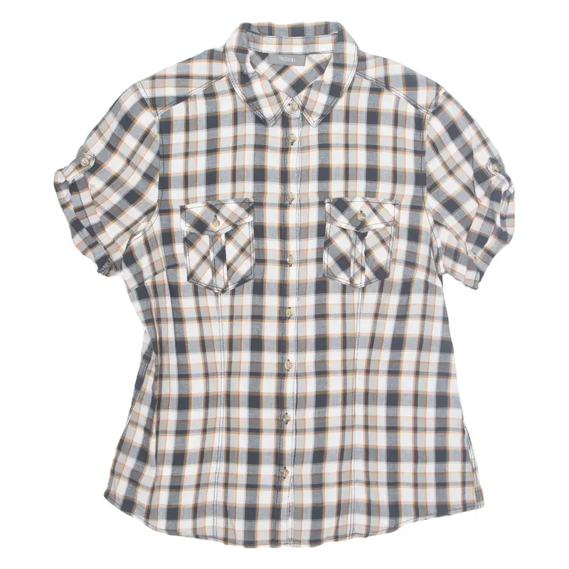 Yessica Womens Printed Shirt Grey Collared Check S 1