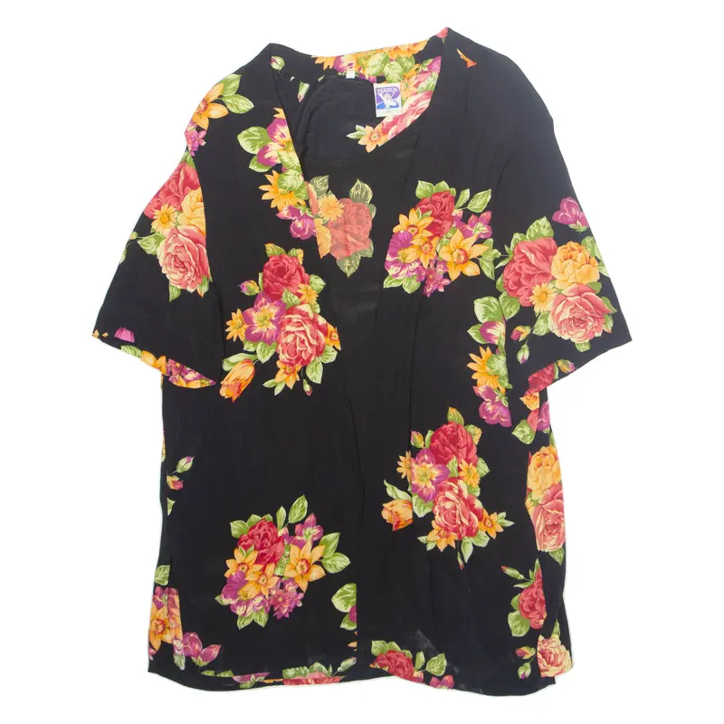 Yessica Womens Printed Top Black Floral Xl 1