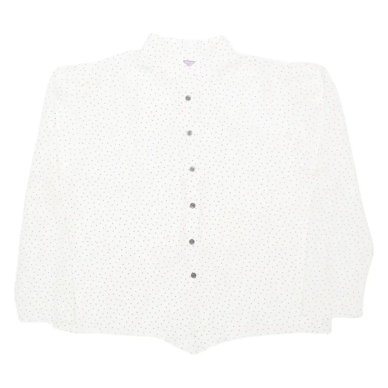 Yessica Womens Shirt White Spotted Long Sleeve M 1
