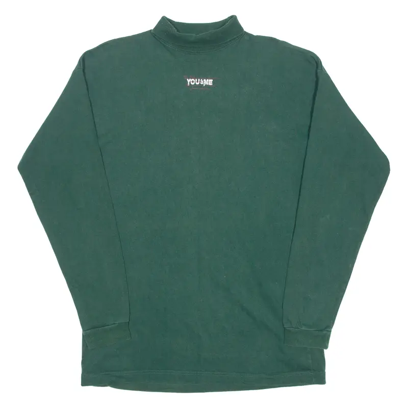 You & Me Lightweight Mens Sweatshirt Green High Neck M 1