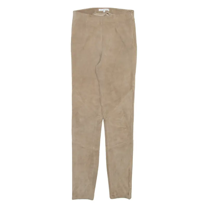 Young Poets Society Womens Leather Trousers Beige Slim Skinny W24 L28 1