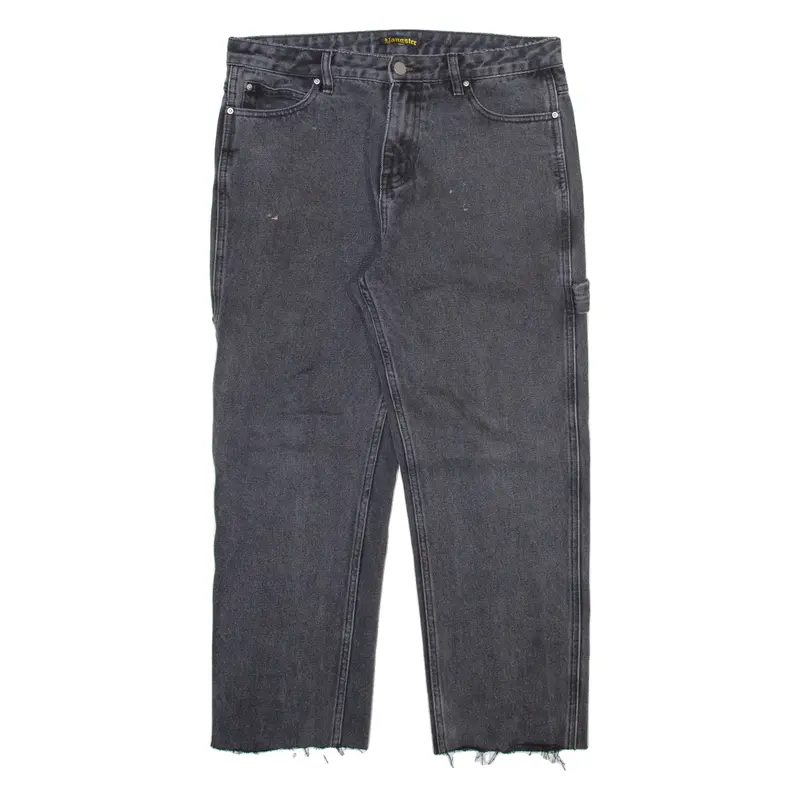 Youngster Carpenter Womens Jeans Grey Regular Straight Stone Wash W30 L24 1