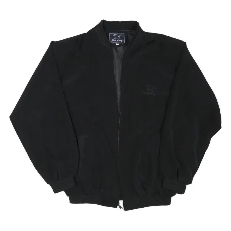 Yun Feng Mens Black Polyester Blend Bomber Jacket Xl Zip Up Plain Casual 1