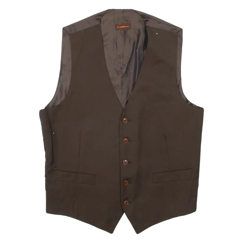 Yves Saint Laurent Mens Blazer Waistcoat Brown M 1