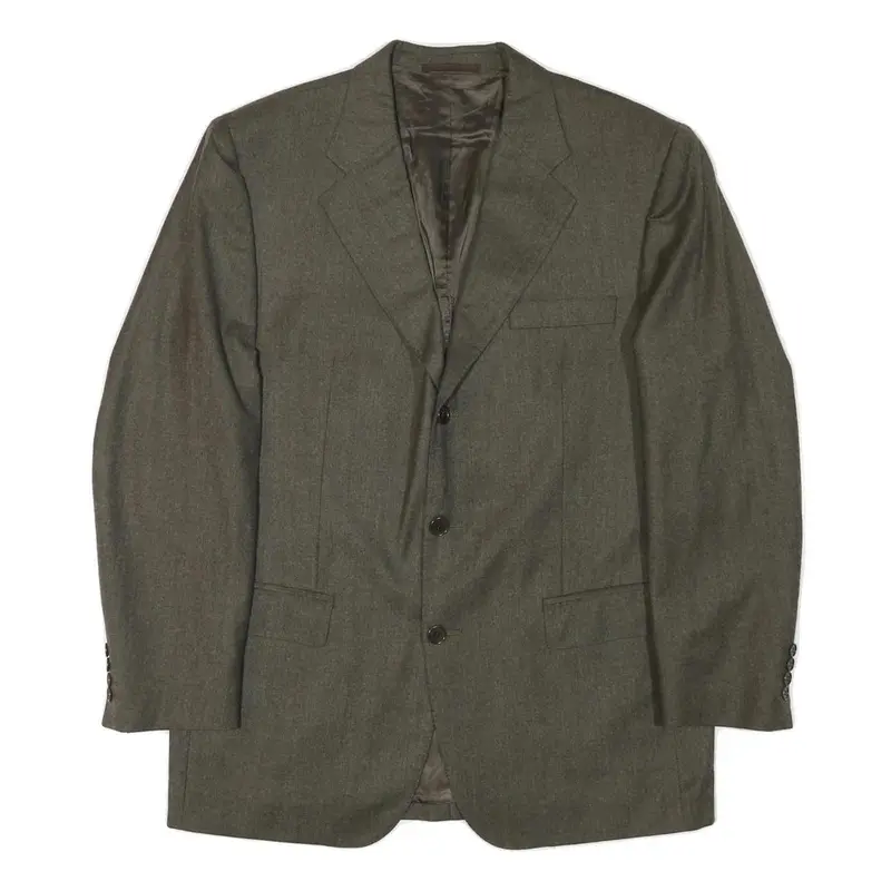 Yves Saint Laurent Mens Grey Wool Blend Classic Jacket M Woven Button Closure 1