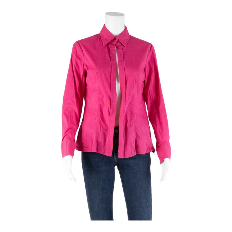 Yves Saint Laurent Womens Shirt Pink Long Sleeve S 1