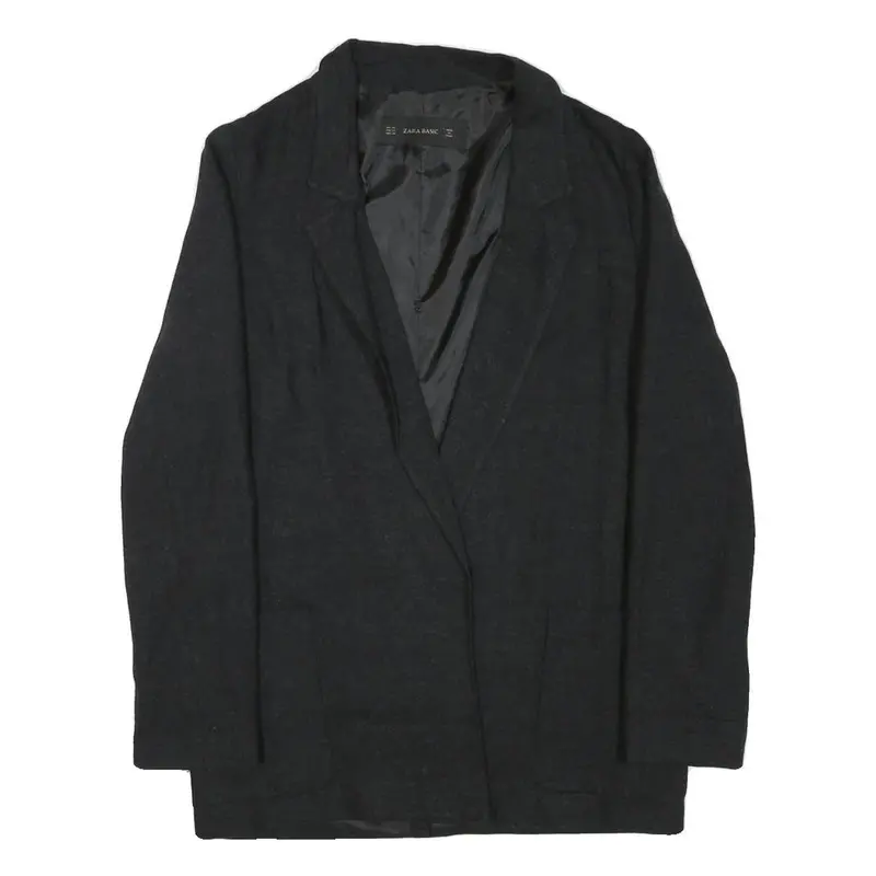 Zara Basic Womens Black Jacket Xs Acrylic Blend Plain Classic Tailored 1