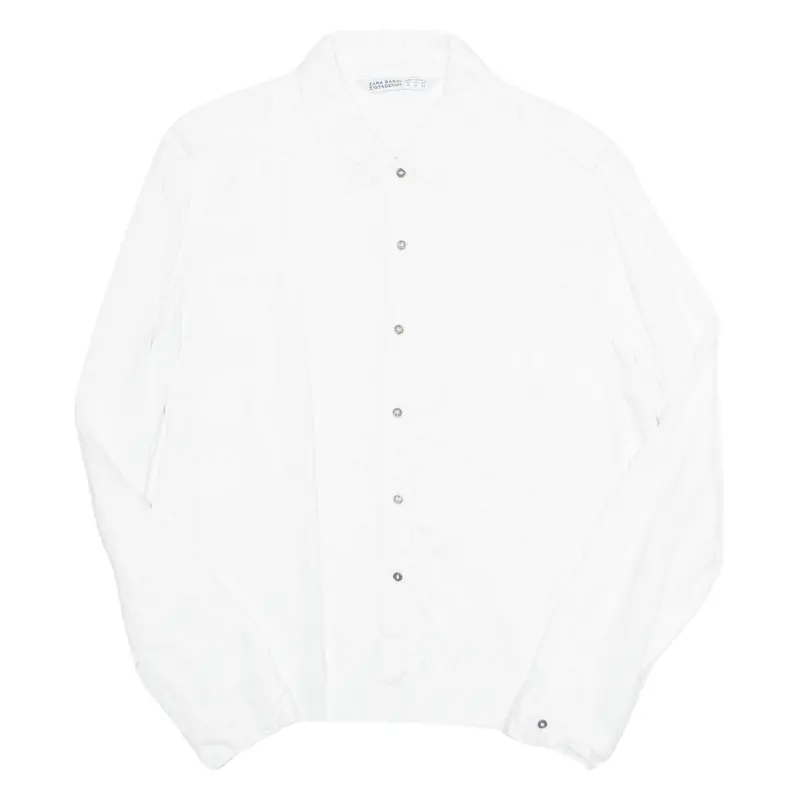 Zara Basic Womens Shirt White Collared Long Sleeve M 1