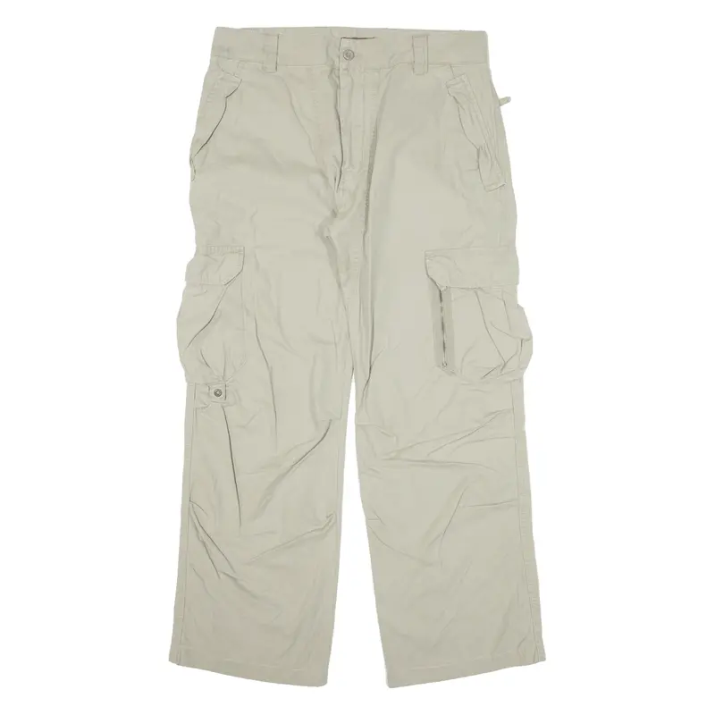 Zara Jeans Cargo Womens Trousers Green Loose Straight W32 L28 1