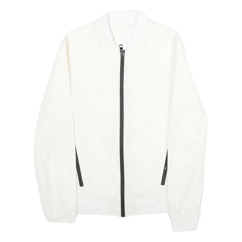 Zara Mens White Bomber Jacket S Polyamide Blend Plain Zip Fastening Casual 1