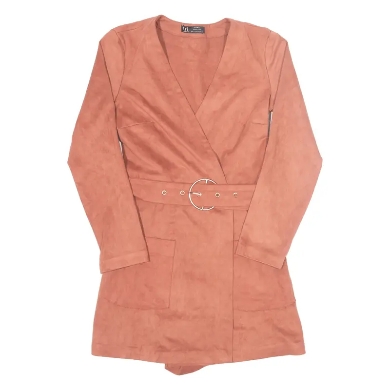 Zara Trafaluc Suede Feel Womens Playsuit Pink Straight Xs 1