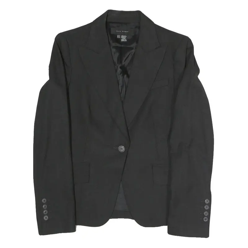 Zara Woman Womens Black Tailored Jacket S Polyester Blend Button Plain Stylish 1