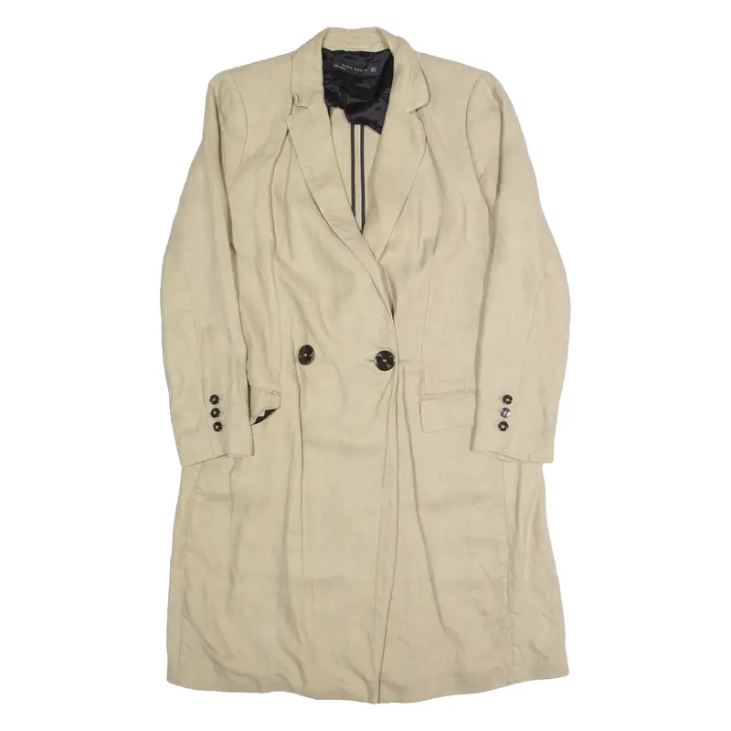 Zara Woman Womens Overcoat Jacket Beige M 1