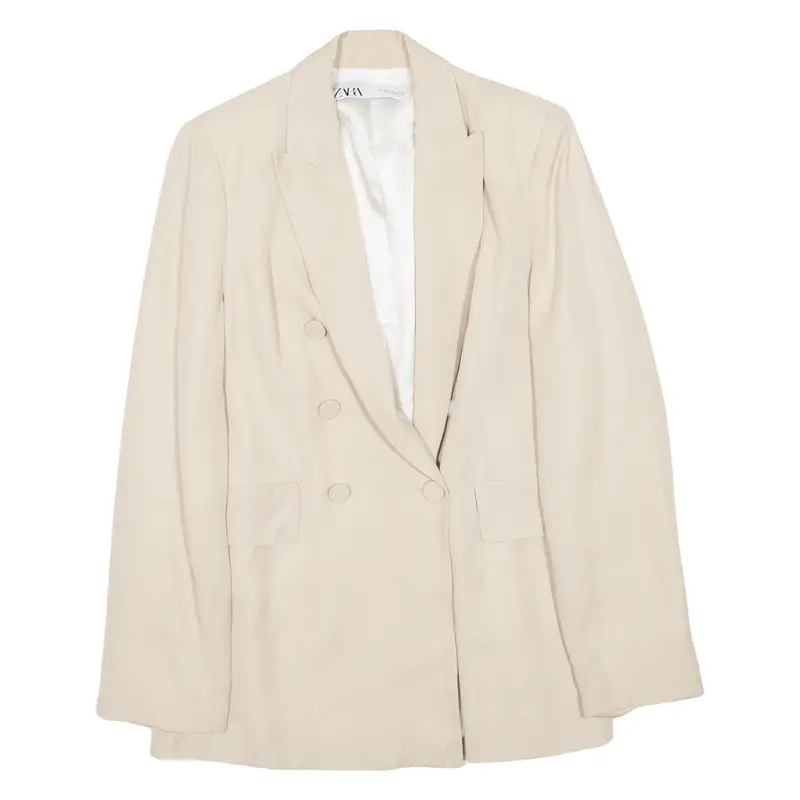 Zara Womens Blazer Coat Beige M 1