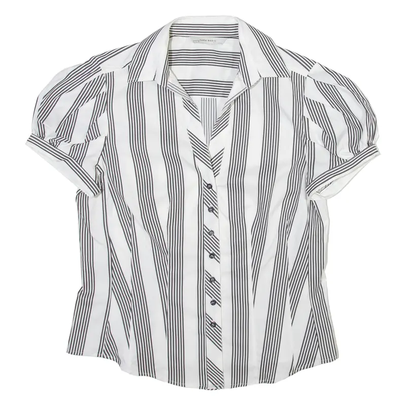 Zara Womens Shirt White Striped S 1