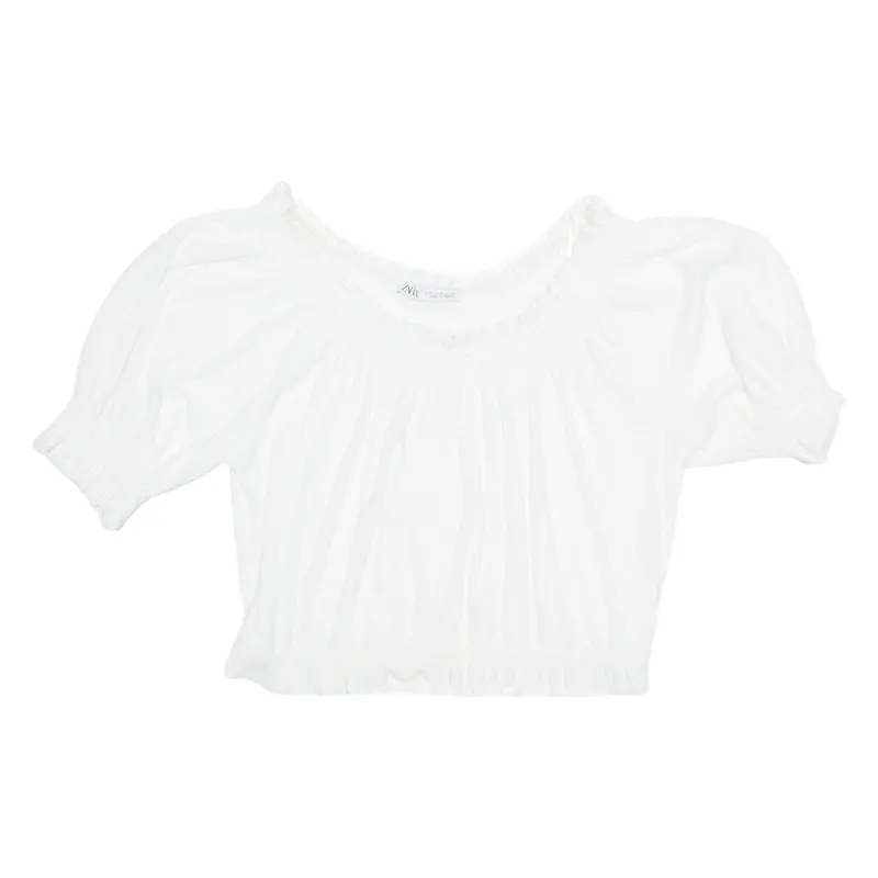 Zara Womens Top White Off Shoulder S 1
