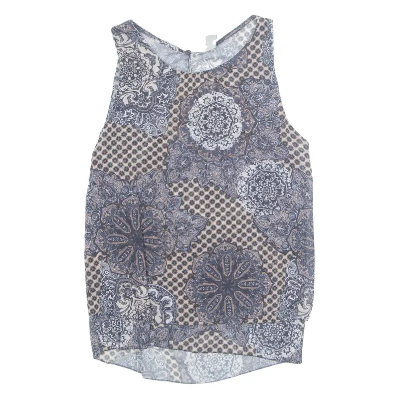 Zebra Sheer Womens Printed Vest Blue Crazy Pattern L 1