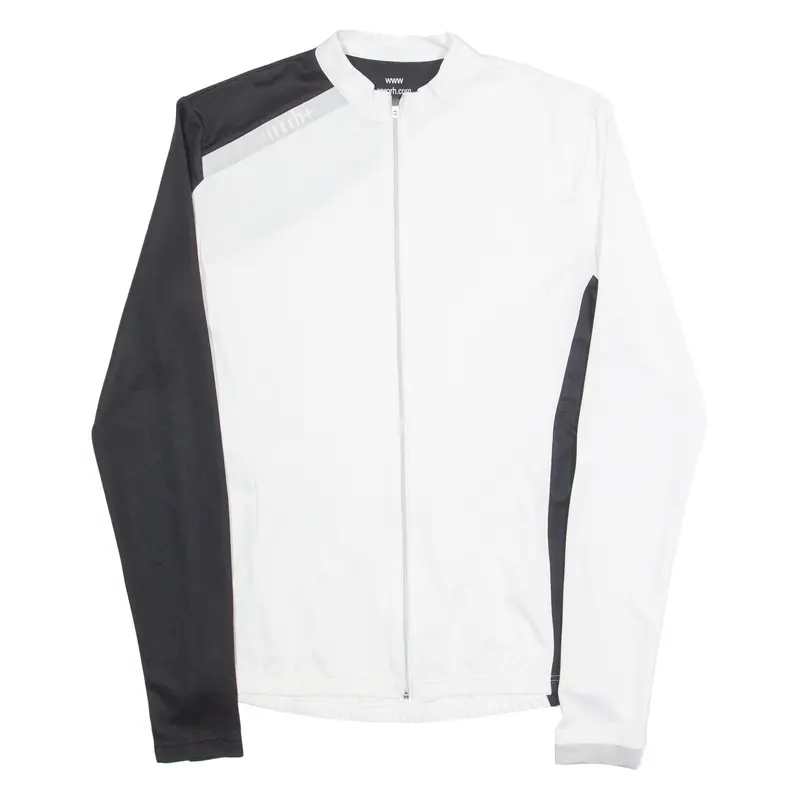 Zerorh Cycling Zip Up Mens Jersey White Long Sleeve High Neck L 1