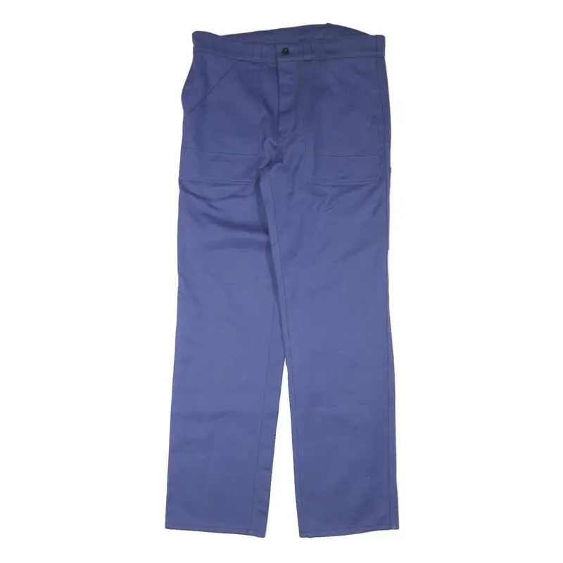 Zimco Mens Cotton Blend Blue Regular Button Trousers W36 L36 Workwear Utility 1