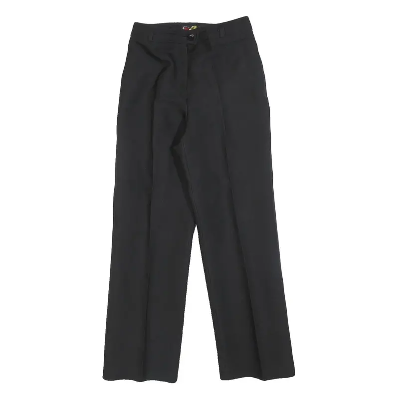 Zingara Womens Wool Blend Black Relaxed Straight Trousers W26 L28 Zip Formal 1