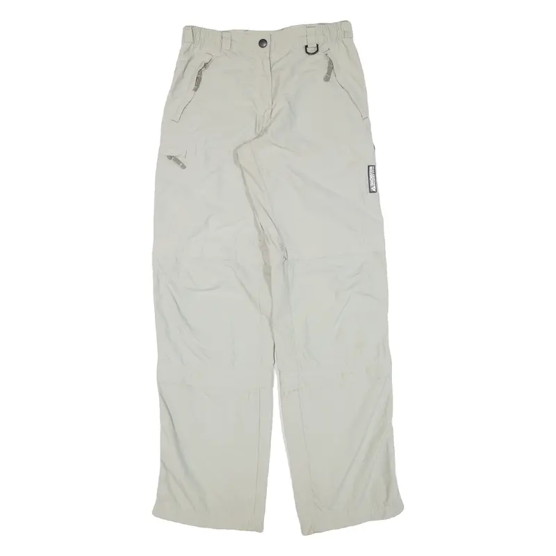 Zip-Off Womens Trousers Green Loose Straight Nylon W28 L33 1