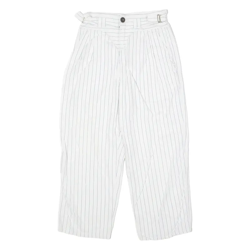 Zone Zone Striped Womens Trousers White Regular Straight 90S W26 L21 1