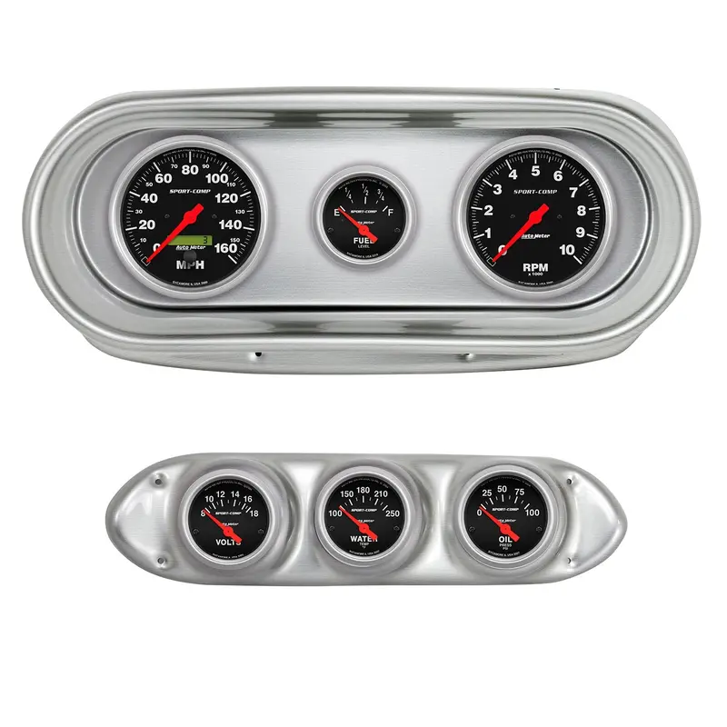 Autometer Direct-Fit Dash Kit – Nova 1962–1965, 6-Gauge Sport-Comp Layout (Tach, Speedo, Fuel, Oil, Water, Volt) 1