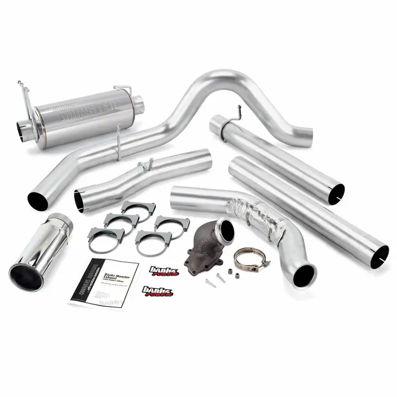 Banks Power 48658 Monster Exhaust System With Power Elbow – Chrome Tip, Fits 1999 Ford 7.3L Diesel 1